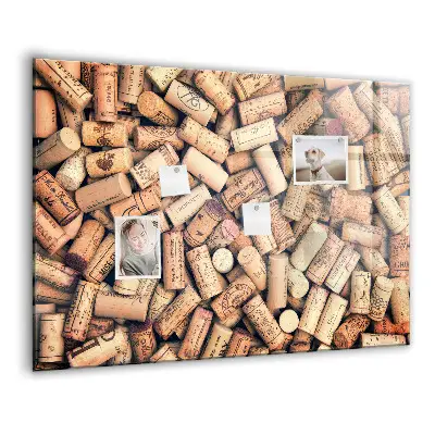 Wine cork magnetic notice board