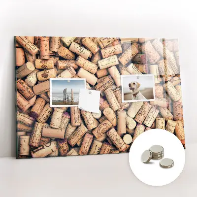 Wine cork magnetic notice board