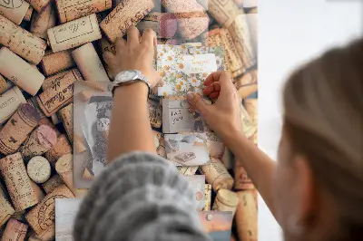 Wine cork magnetic notice board