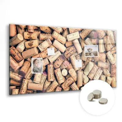 Wine cork magnetic notice board