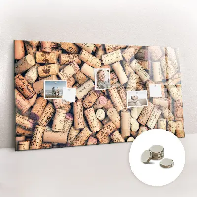 Wine cork magnetic notice board