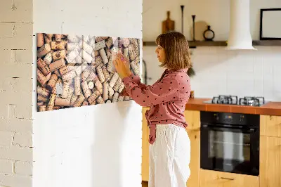 Wine cork magnetic notice board
