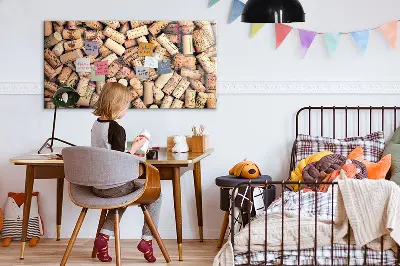 Wine cork magnetic notice board