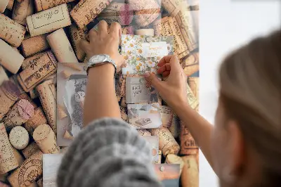 Wine cork magnetic notice board