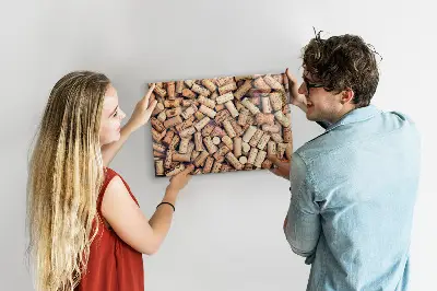 Wine cork magnetic notice board