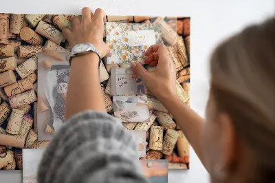 Wine cork magnetic notice board