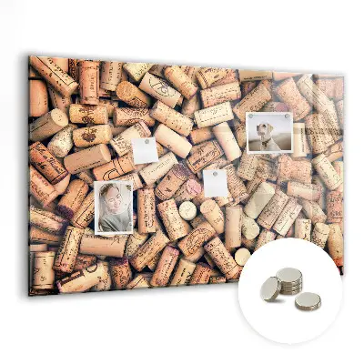 Wine cork magnetic notice board