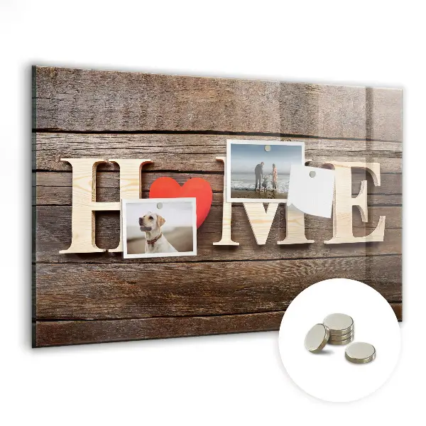 Magnetic glass dry erase board with House inscription