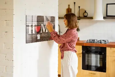 Magnetic glass dry erase board with House inscription