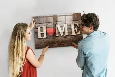 Magnetic glass dry erase board with House inscription