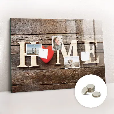 Magnetic glass dry erase board with House inscription