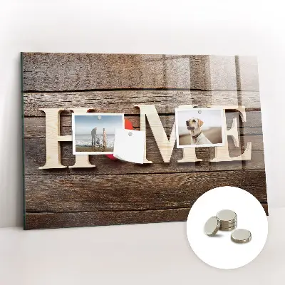Magnetic glass dry erase board with House inscription