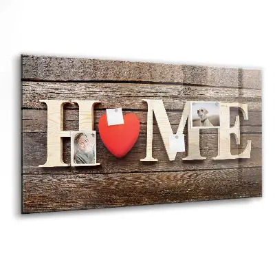 Magnetic glass dry erase board with House inscription
