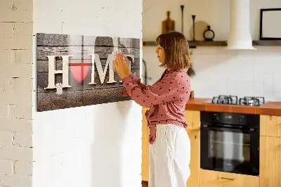 Magnetic glass dry erase board with House inscription