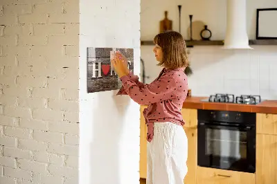 Magnetic glass dry erase board with House inscription