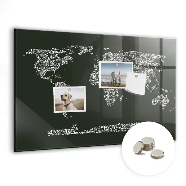 Magnetic wall board Names of the continents