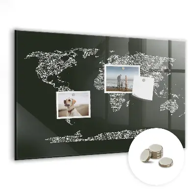 Magnetic wall board Names of the continents