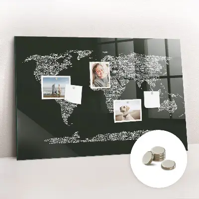 Magnetic wall board Names of the continents