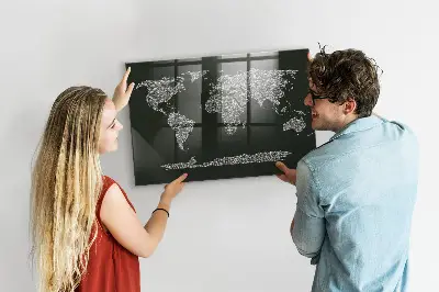 Magnetic wall board Names of the continents