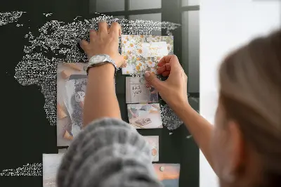Magnetic wall board Names of the continents