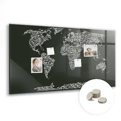 Magnetic wall board Names of the continents