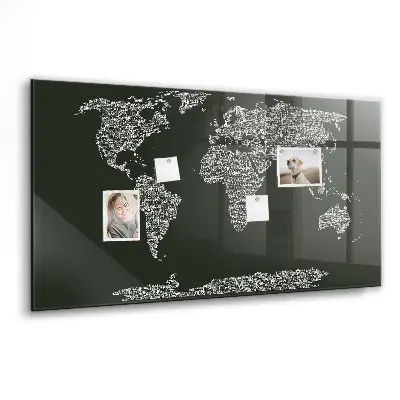Magnetic wall board Names of the continents