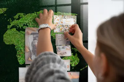 Grassy world map magnetic board