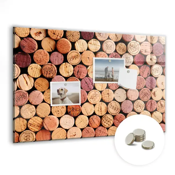 Magnetic glass dry erase board Wine Cork Collection