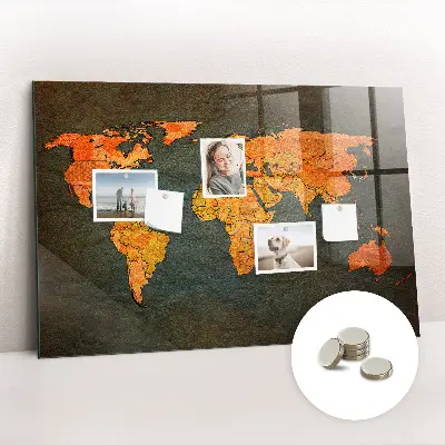 World map magnetic board