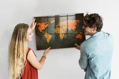 World map magnetic board