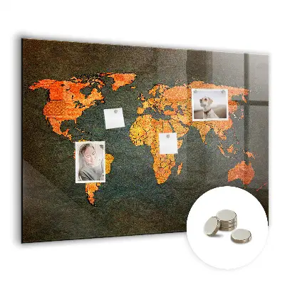 World map magnetic board