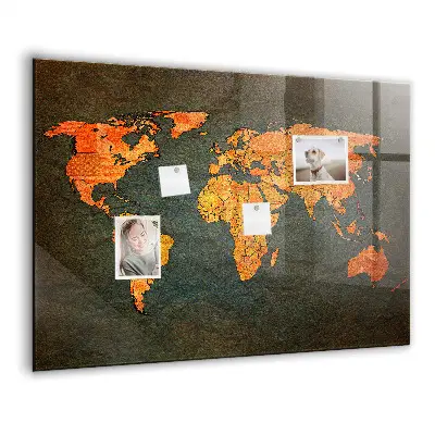 World map magnetic board