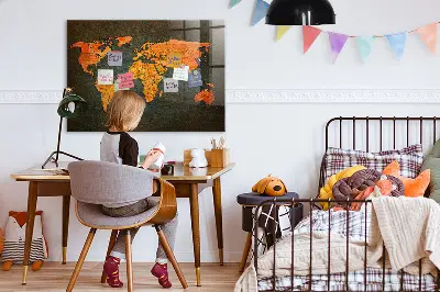 World map magnetic board