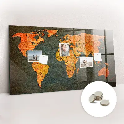 World map magnetic board