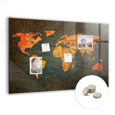 World map magnetic board