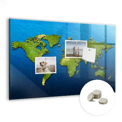 Magnetic World Map Wall Board