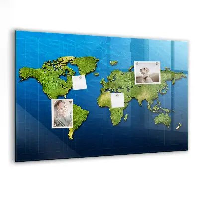 Magnetic wall board World map