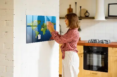 Magnetic World Map Wall Board