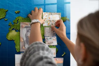 Magnetic wall board World map