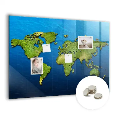 Magnetic World Map Wall Board