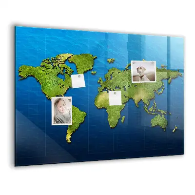 Magnetic wall board World map