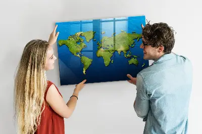 Magnetic World Map Wall Board
