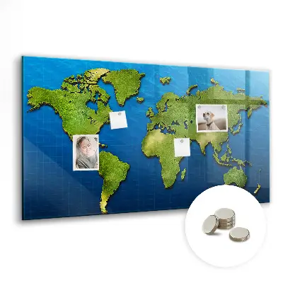 Magnetic World Map Wall Board