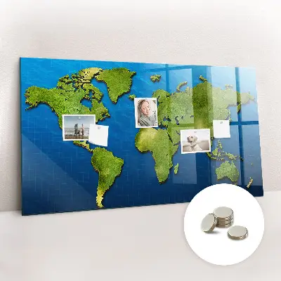 Magnetic wall board World map