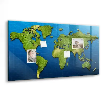 Magnetic wall board World map