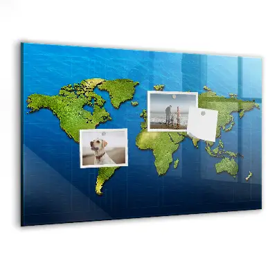Magnetic wall board World map