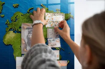 Magnetic World Map Wall Board