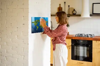 Magnetic wall board World map