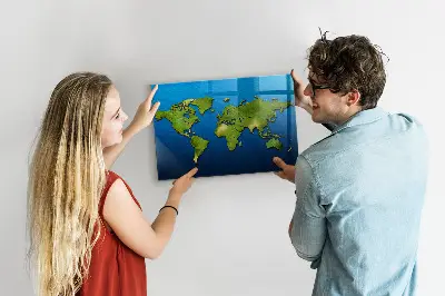 Magnetic wall board World map
