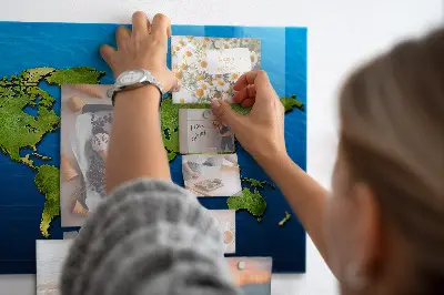 Magnetic wall board World map